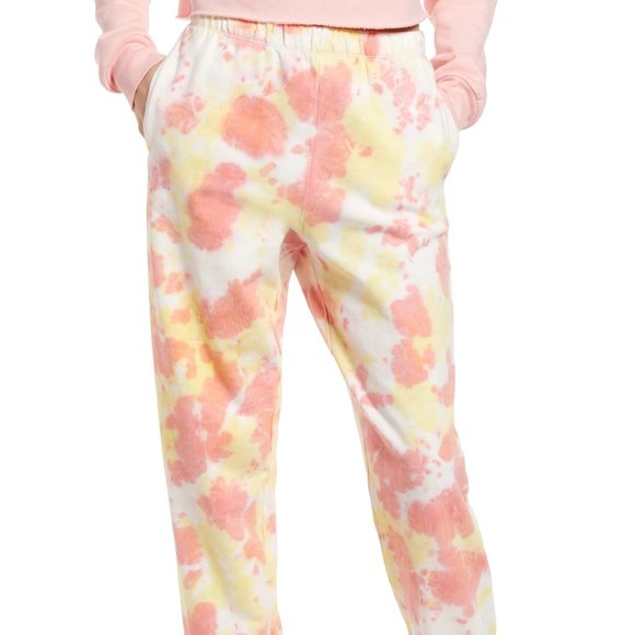 BP. Womens Sweatpants Pink‎ Yellow Size Small M Tie Dye Jogger NWT 4471 - Picture 1 of 5